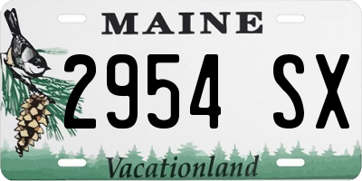 ME license plate 2954SX