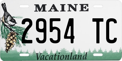 ME license plate 2954TC