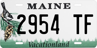 ME license plate 2954TF