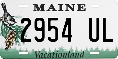 ME license plate 2954UL