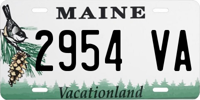 ME license plate 2954VA