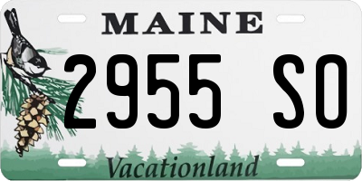 ME license plate 2955SO