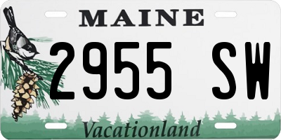 ME license plate 2955SW