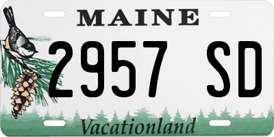ME license plate 2957SD