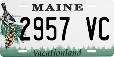 ME license plate 2957VC