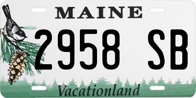 ME license plate 2958SB