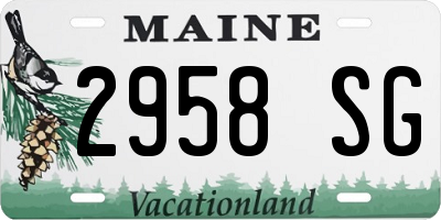 ME license plate 2958SG