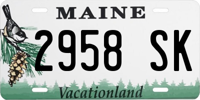 ME license plate 2958SK