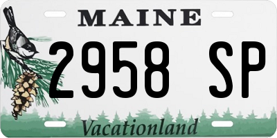 ME license plate 2958SP