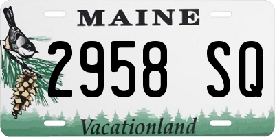 ME license plate 2958SQ