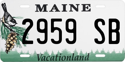 ME license plate 2959SB