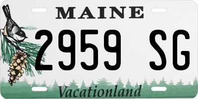 ME license plate 2959SG