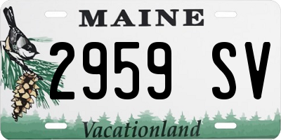 ME license plate 2959SV