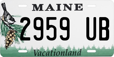 ME license plate 2959UB