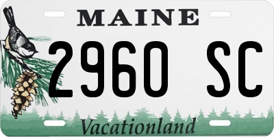 ME license plate 2960SC