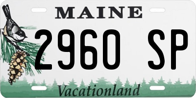 ME license plate 2960SP