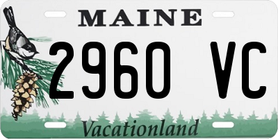 ME license plate 2960VC