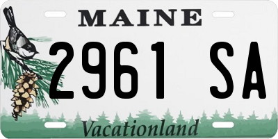 ME license plate 2961SA