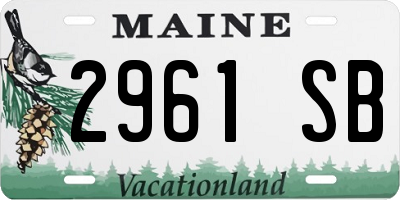 ME license plate 2961SB