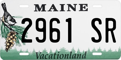 ME license plate 2961SR