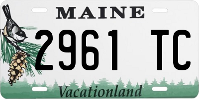 ME license plate 2961TC