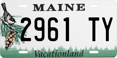 ME license plate 2961TY