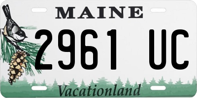 ME license plate 2961UC