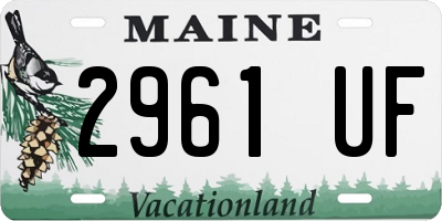 ME license plate 2961UF