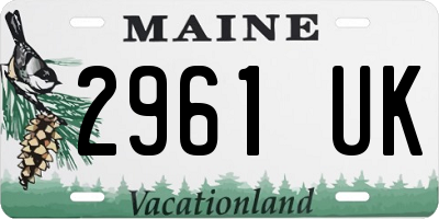 ME license plate 2961UK