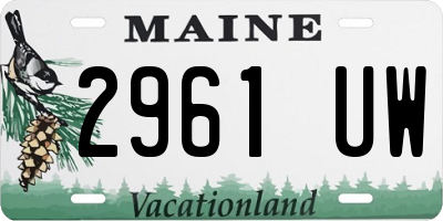 ME license plate 2961UW