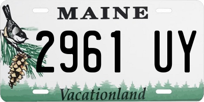 ME license plate 2961UY