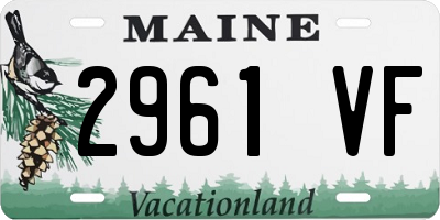 ME license plate 2961VF