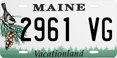 ME license plate 2961VG