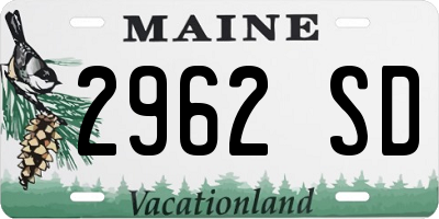 ME license plate 2962SD
