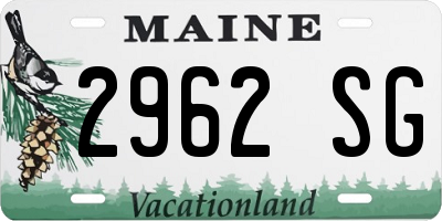 ME license plate 2962SG
