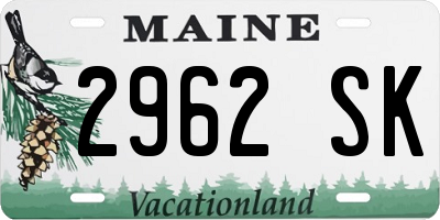 ME license plate 2962SK