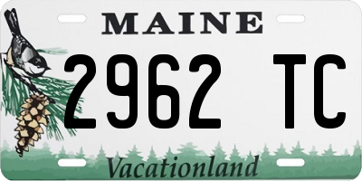 ME license plate 2962TC