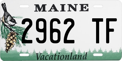 ME license plate 2962TF