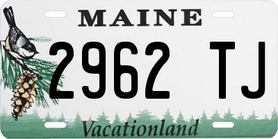 ME license plate 2962TJ