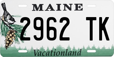 ME license plate 2962TK