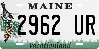 ME license plate 2962UR