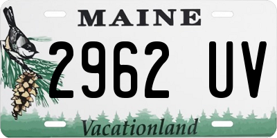 ME license plate 2962UV