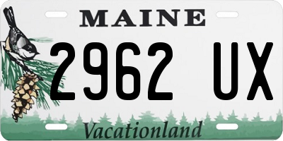ME license plate 2962UX