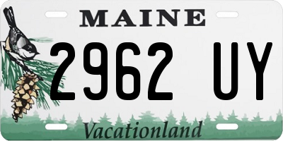 ME license plate 2962UY