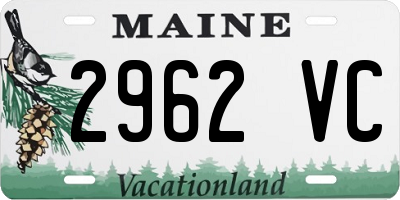 ME license plate 2962VC