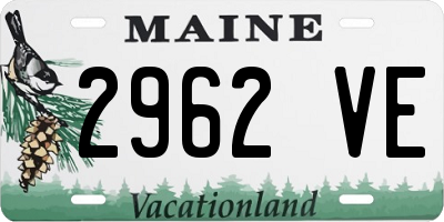 ME license plate 2962VE