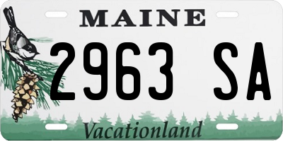ME license plate 2963SA