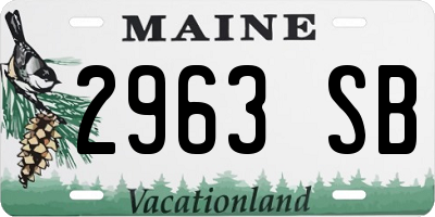 ME license plate 2963SB