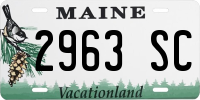 ME license plate 2963SC