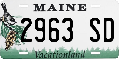 ME license plate 2963SD